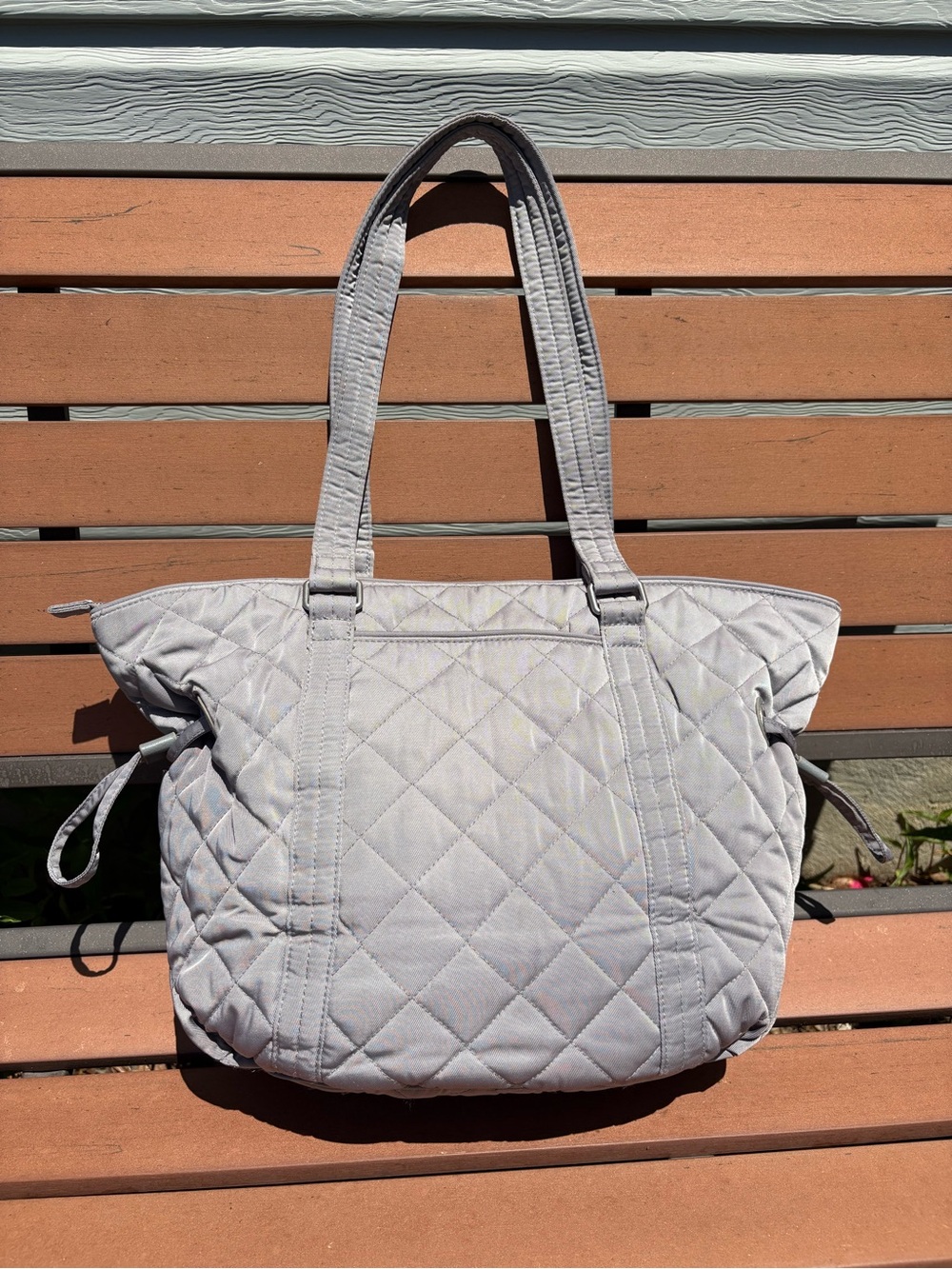 Vera Bradley Tranquil Gray Glenna Cinch Shoulder Bag